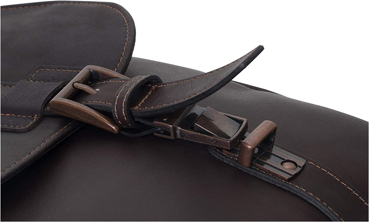Kenneth Cole Reaction Show Business Full-Grain Colombian Leather Dual Compartment Flapover 15.6-inch Laptop Business Portfolio, Cognac - Image 4